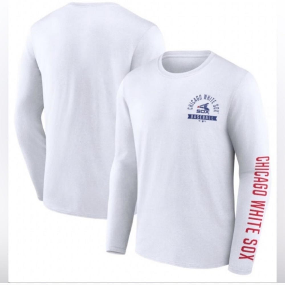Chicago White Sox Fanatics Pressbox Long Sleeve T-Shirt - White. 2XL